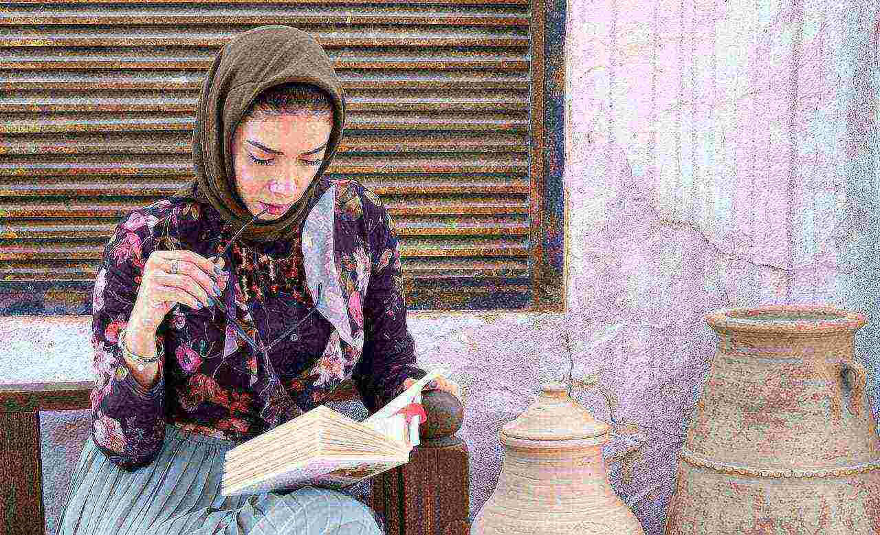 A woman reading a book