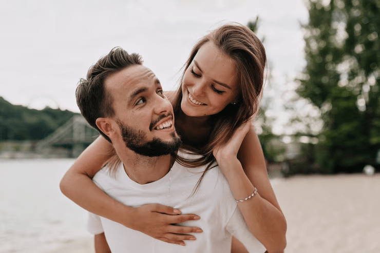 Man feeling safe with woman 