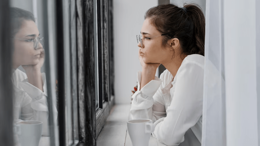 Woman thinking about someone