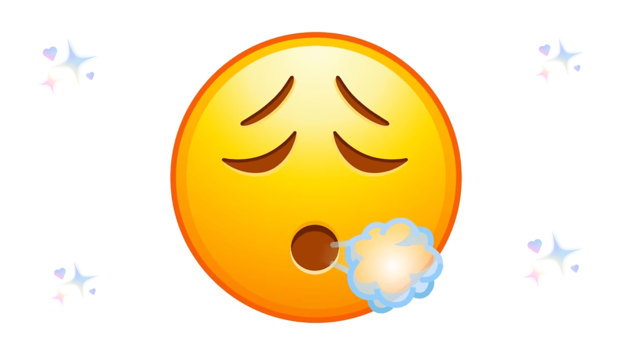 face exhaling emoji 😮‍💨 meaning from a guy