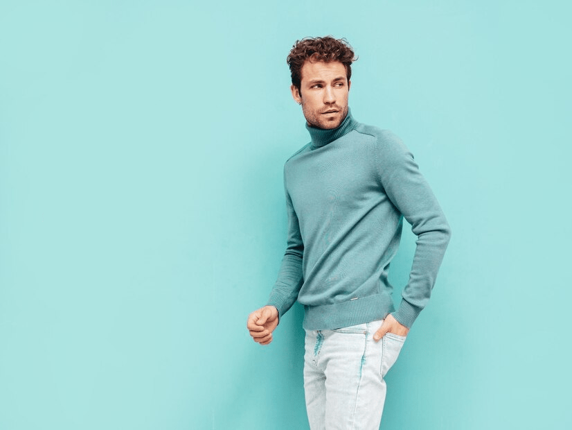 Styling a turtleneck with jeans for men