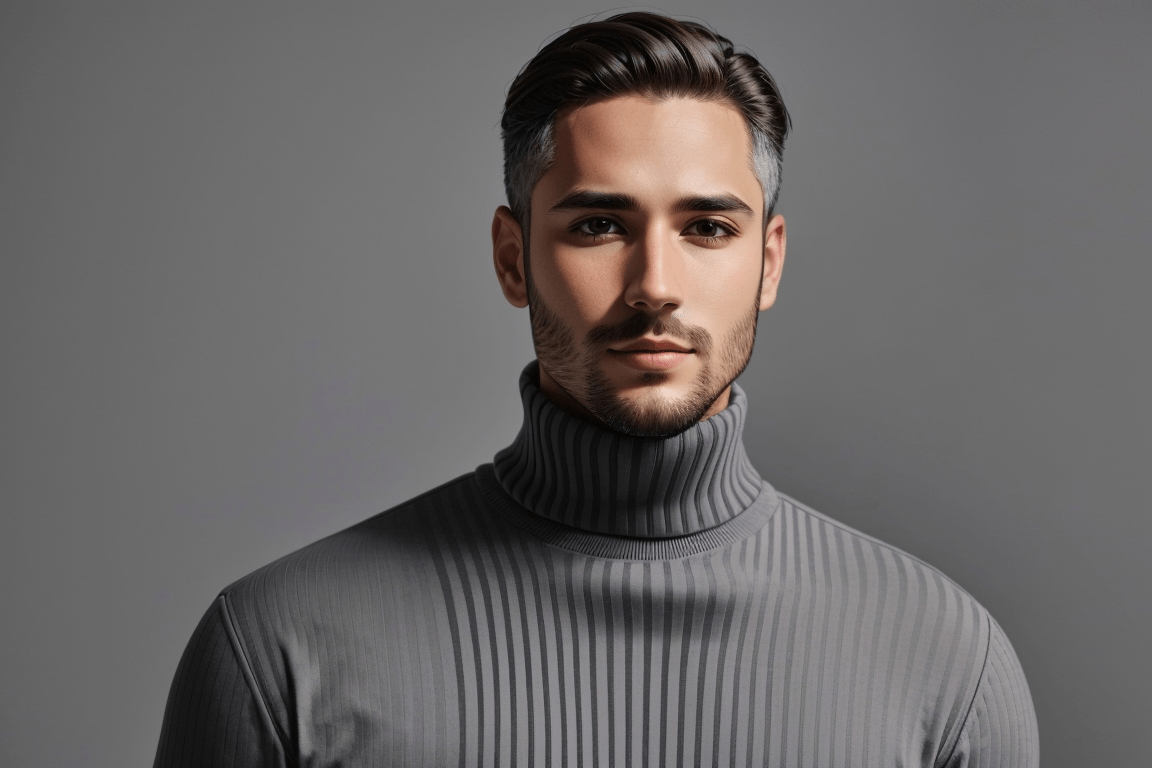 turtleneck and jeans for formal outing for men